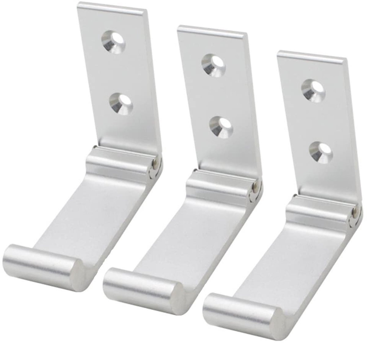 Dailygoods Roestbestendige Vouwbare Wandhaakjes van Aluminium - 3 Stuks