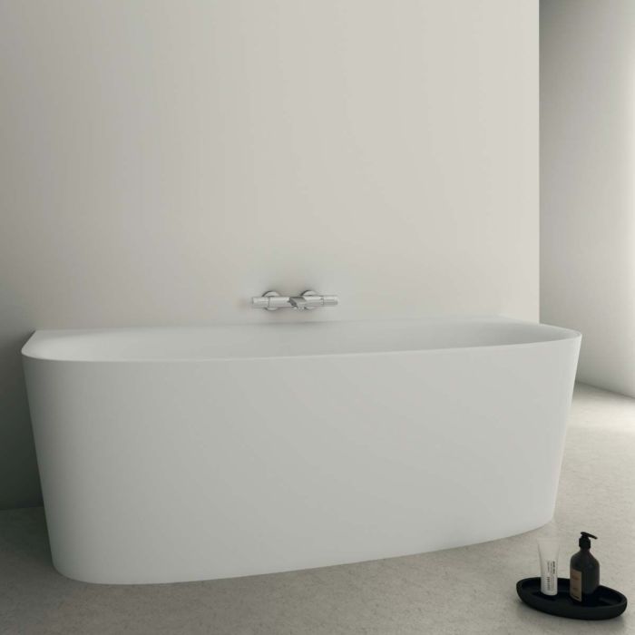 Ideal Standard Freistehbadewanne T9940V1 180 x 80 x 61 cm, mit Ablaufgarnitur, seidenweiß