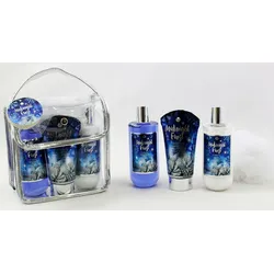 MIDNIGHT FROST Geschenkset in Kosmetiktasche - Duschgel Body Lotion Handcreme Netzschwamm