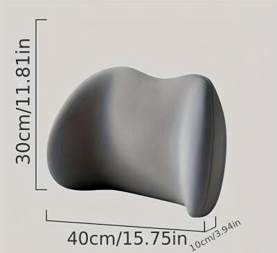 ModernMart Orthopedic Lumbar Support Pillow With Memory Foam For Office Chairs, Bed & Lower Back Relief grey