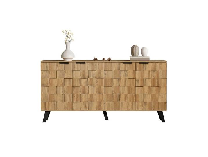 SOFTWEARY Sideboard (Breite 160 cm), Wohnzimmerschrank, Mehrzweckschrank