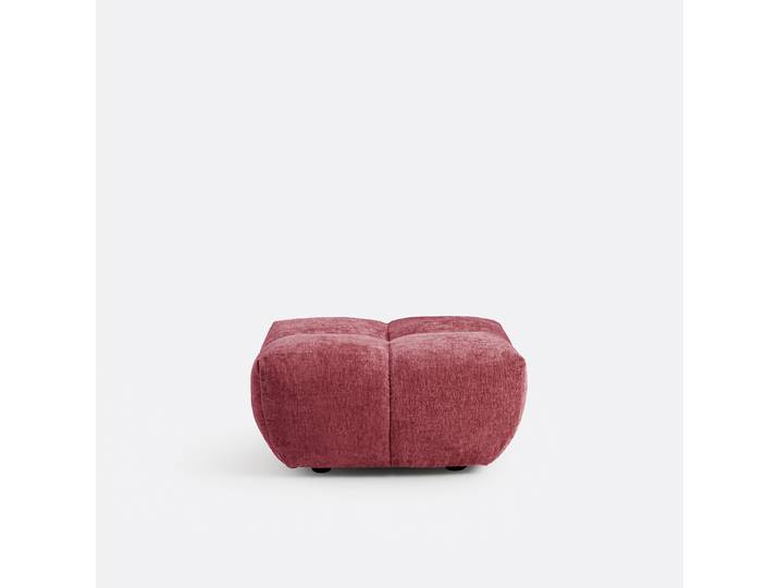 LA REDOUTE Pouf, velours épais, L83 cm, Nuria Rose Lie De Vin