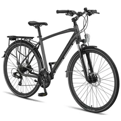 Licorne Bike Premium Touring Trekking Bike in 28 Zoll - Fahrrad für Jungen, Mädchen, Damen und Herren - 21 Gang-Schaltung - Mountainbike - Crossbike Farbe:Anthrazit;Stil:Herren