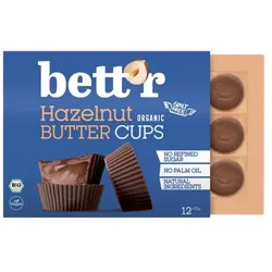 Bett’r Hazelnut Butter Cups Box bio (12St)