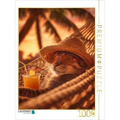 CALVENDO Puzzle Pfoten hoch Urlaubsmodus aktiviert | 1000 Teile Lege-Größe 64x48cm Foto-Puzzle für glückliche Stunden