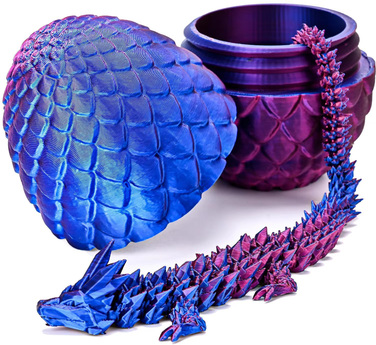 Smart Shopping Spot Full Articulated Dragon Model, Dragon Egg With Dragon, Movable Rotatable Desktop Ornament Toy For Kids purple