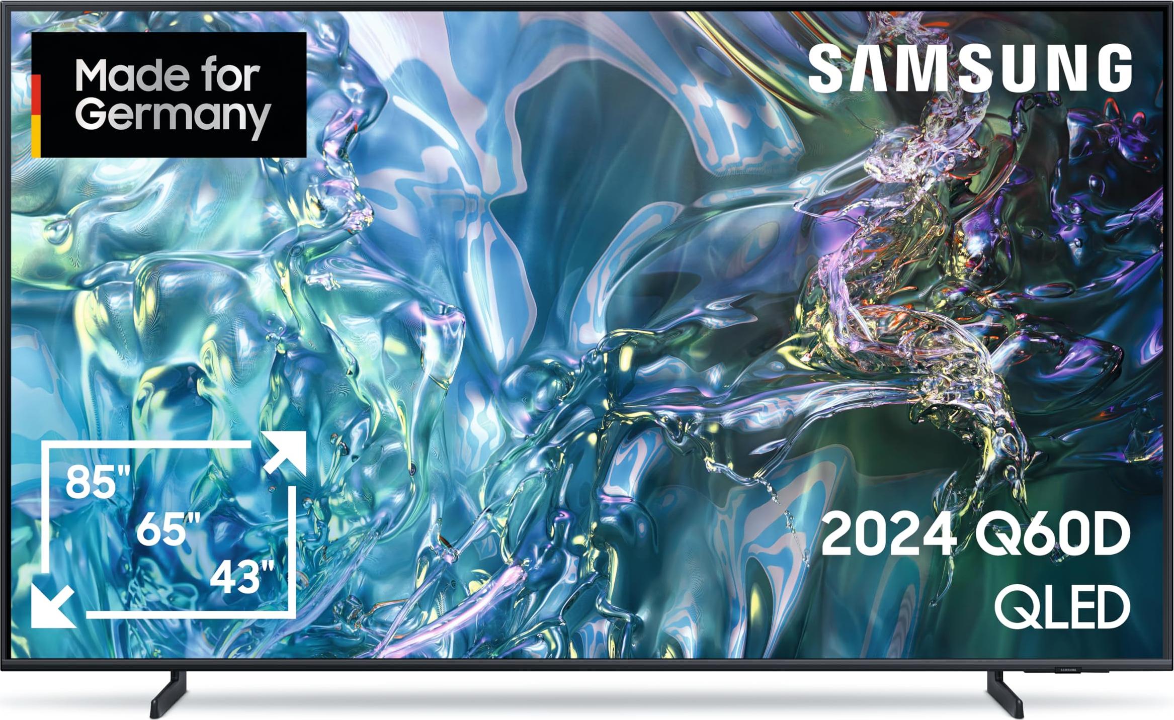 Samsung 85" QLED 4K Q60D Tizen OS Smart TV (2024), 2,16 m (85"), 3840 x 2160 Pixel, QLED, Smart-TV, WLAN, Titan
