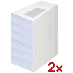 Mailmedia 2x 1000er-Pack Briefumschläge DL mit Fenster und Selbstklebung