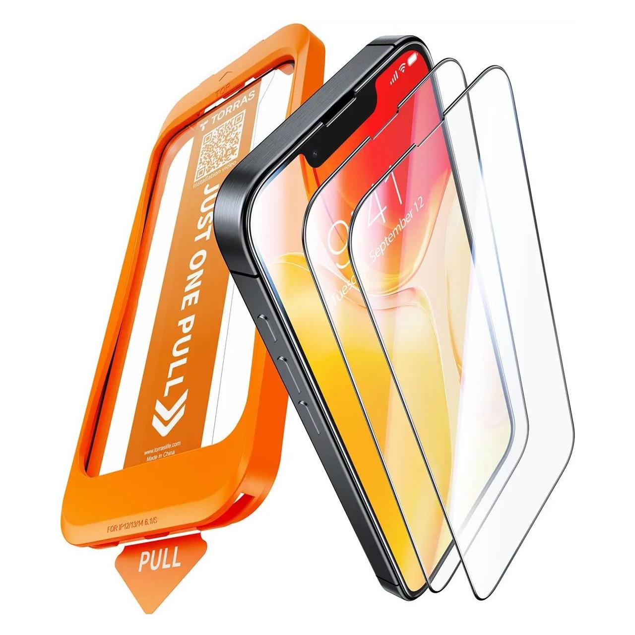 Torras - Install Master (2 Stk., Apple iPhone 13, Apple iPhone 13 Pro, Apple iPhone 14, Apple iPhone 16e, Apple iPhone 17e) (X00FX2348)