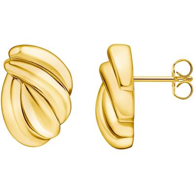 Paar Ohrstecker THOMAS SABO "Organische Formen Ohrstecker gedreht", gold (gelbgoldfarben), Ohrringe, Damen, Silber 925 (recycelt)