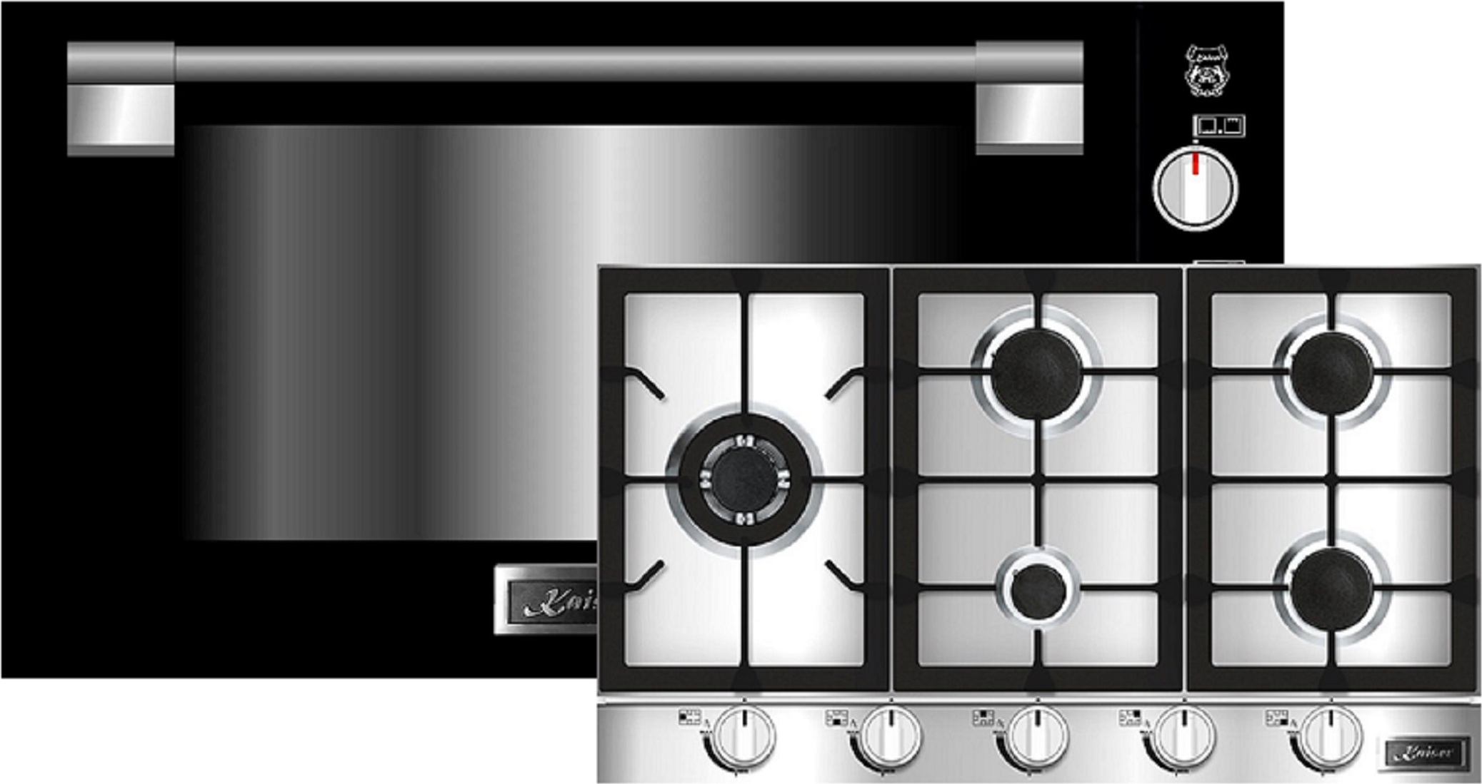 Herd Set/ Kaiser EG 9371 Einbau Gasbackofen 90cm + KG 9357 Gaskochfeld 86 cm