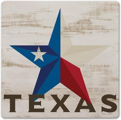 Thirstystone Love of Texas Decorative Heat Tolerant Stone Trivet   Non-Skid Cork Backing, 8” Square, Durable, Easily Wipes Clean