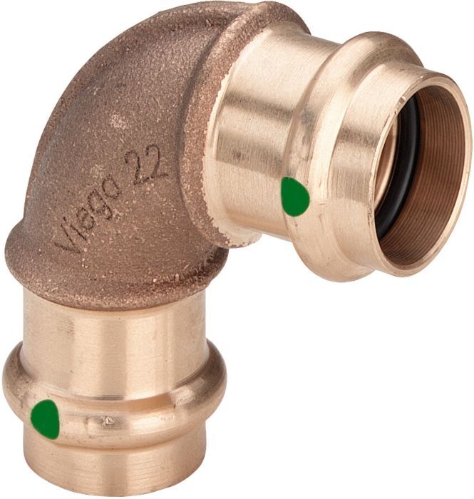 Viega Sanpress Bogen 111953 35 mm, 90°, Rotguss oder Siliziumbronze, SC-Contur