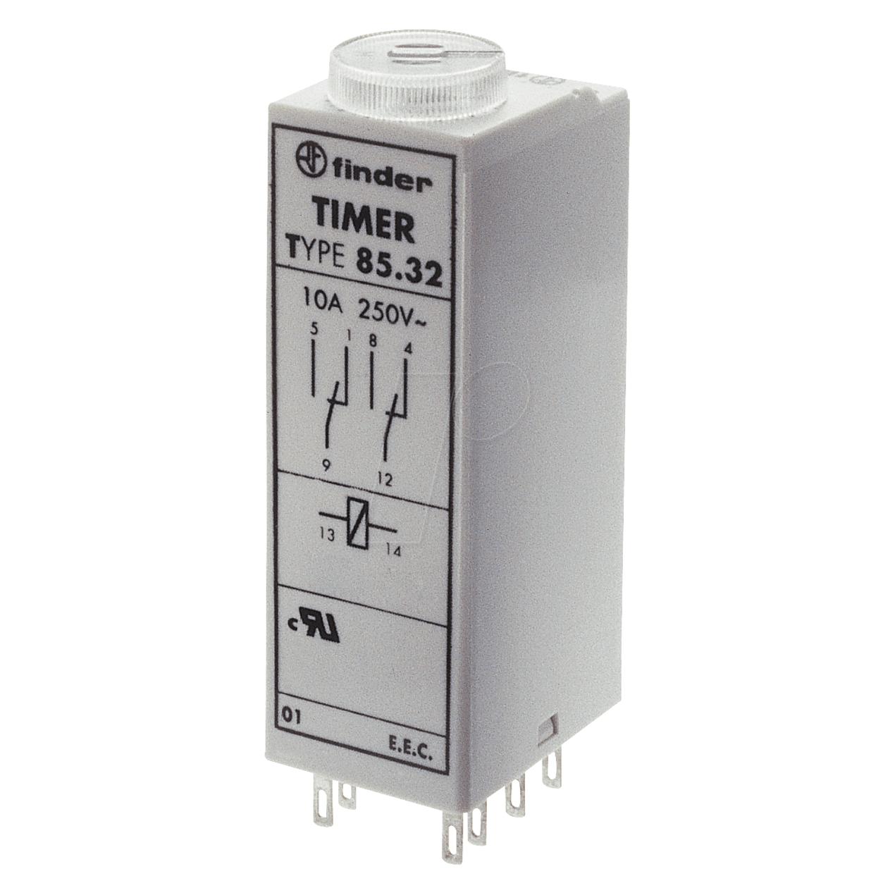 Finder 85.02.0.012.0000 Zeitrelais 12 V DC/AC 1 St. Zeitbereich: 0.05 - 360000 (850200120000)