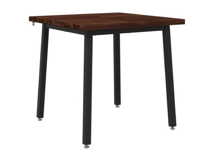 HFXHIJXQ Esstisch Massivholz Akazie Tisch 60x55x75cm Robuste Tischplatte aus Naturholz mit schwarzen Stahlbeinen fuer Esszimmer, Kueche und modernes Wohnen.