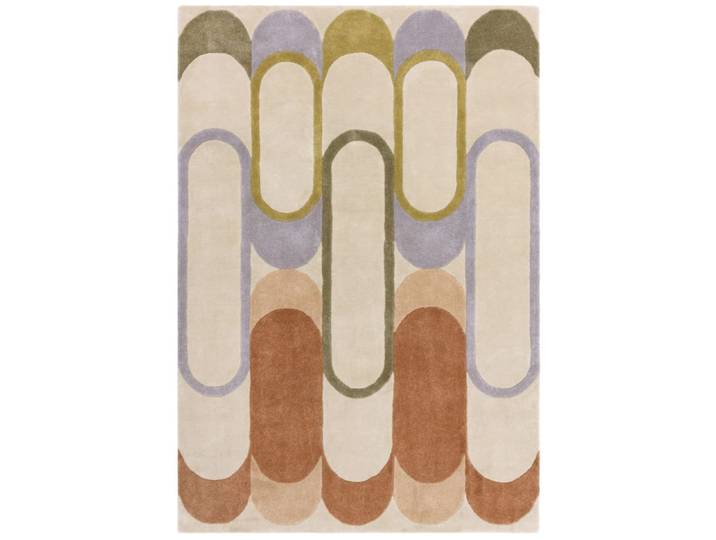 Tapis de salon moderne style rétro multicolore 160x230 cm