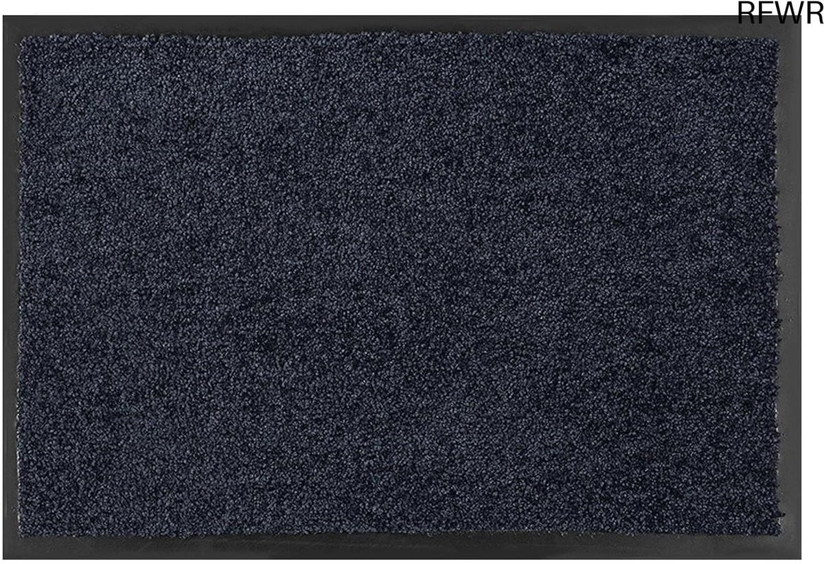 RFWR Zwarte Deurmat 60x90 cm - Antislip Vuilvangmat voor Binnen