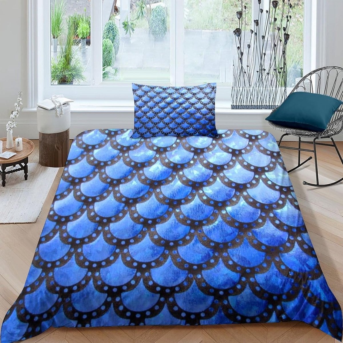Zeemeermin Beddengoedset met 3D Print Design - Geel - 135 x 200 cm