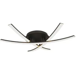 Deckenleuchte Deckenlampe Wohnzimmerleuchte LED Schlafzimmerleuchte, schwarz opal, 20W 2130lm warmweiß, LxBxH 46x41x12,5 cm
