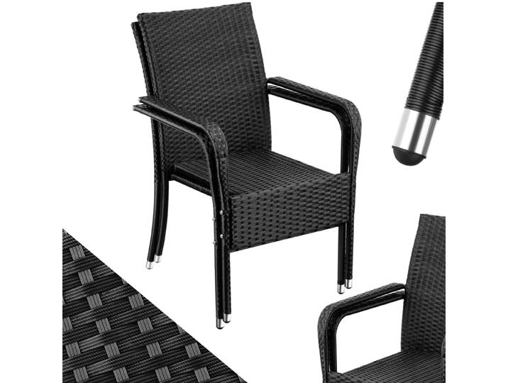 Rattanstuhl Girona, stapelbar, Belastbarkeit 120 kg - 2er Set
