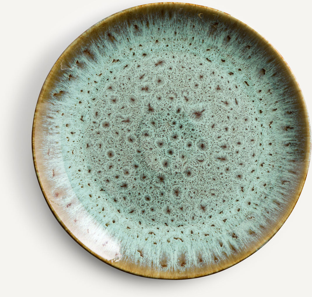 AM.PM Lot de 4 assiettes plates grès émaillé, Fara