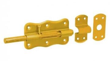Domax Balkdrager met ronde handgreep, geel verzinkt, 120 x 68 mm