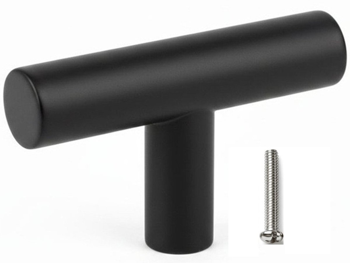 MSQDESIGN Kastknop RVS zwart inclusief schroeven