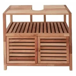 Naturel Home Waschtischunterschrank 67,5x63x35,5 cm Nussbaum matt HOMEUM