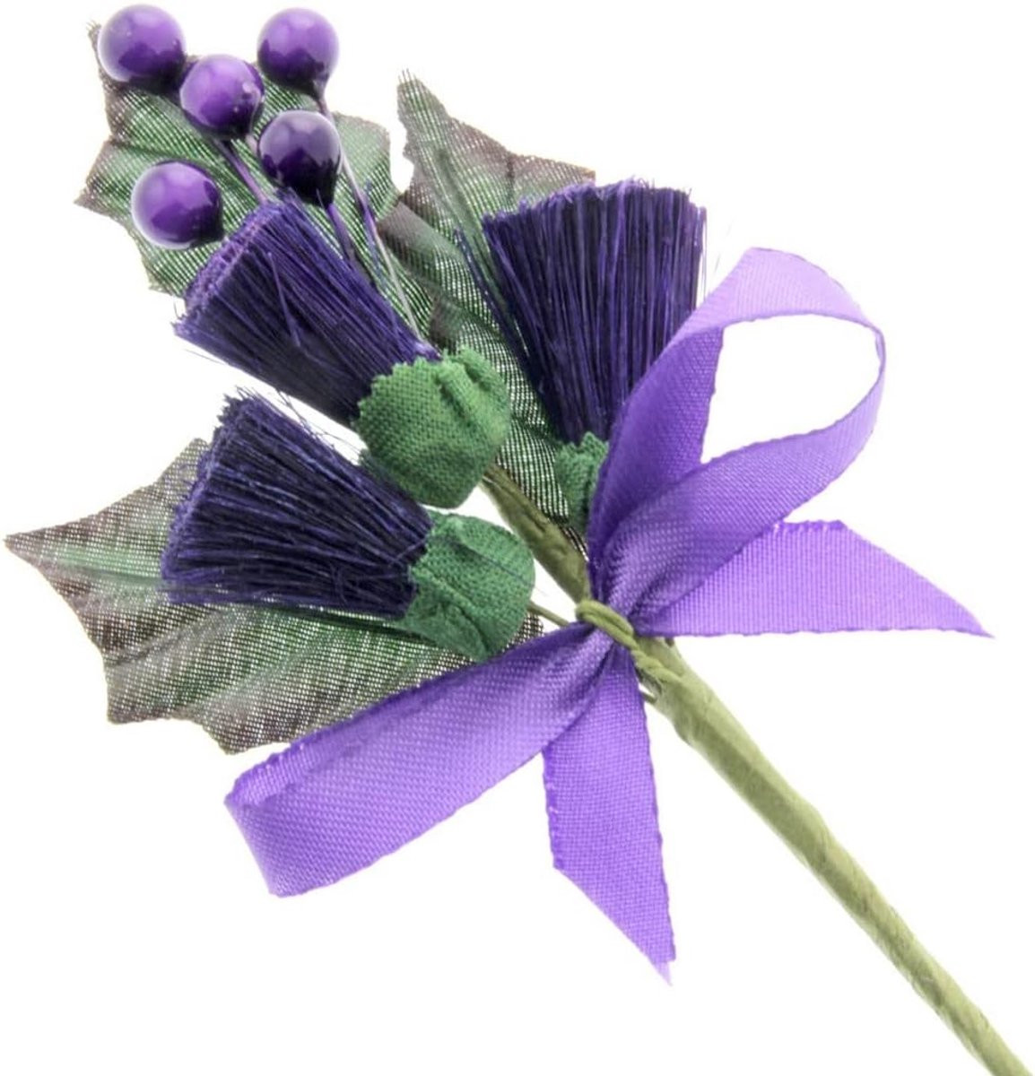 Set van 6 paarse distelstukken voor bloemschikken