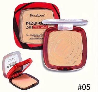 Inspired Finds Matte Full Coverage Pressed Powder Foundation With Puff Applicator 24H Fresh Wear Makeup #05 Soft Sand