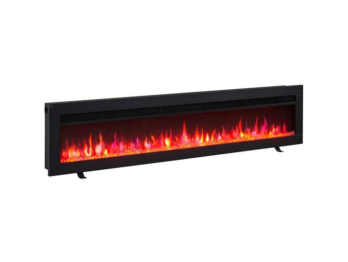 Elektrokamin Balderia Agnes 60\, Schwarz, Metall, 152x33x11 cm, Fernbedienung, Flammeneffekt separat schaltbar, Überhitzungsschutz, Thermostat, Elektrogeräte, Heizgeräte, Elektrokamine