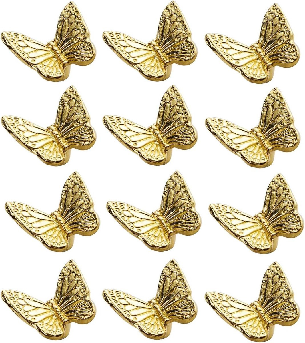Set van 12 gouden vlinderladeknoppen voor het opknappen van meubels en kasten