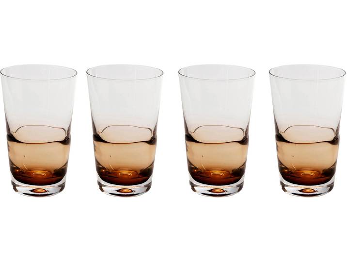 Glas KARE DESIGN Mimi Amber , orange, B:8,8cm H:14cm, Glas, Trinkgefässe, Glas, Rotwein-, Sekt- oder Wasserglas