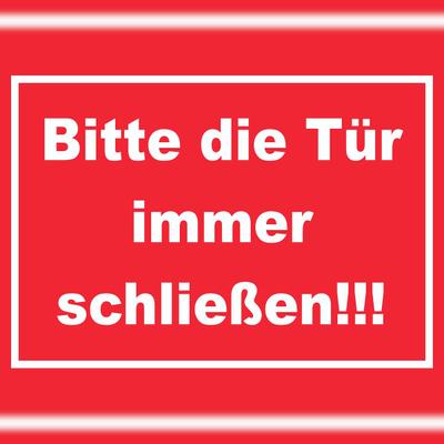HB-Druck Schild Bitte die Tür immer schließen weiss-rot A1 (594x841mm)