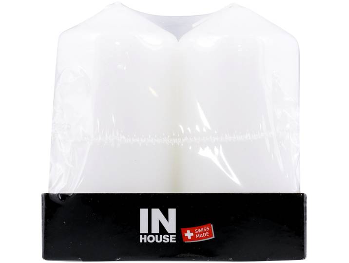 Inhouse Zylinder-Kerzen weiss 5 x 10cm 4 Stück