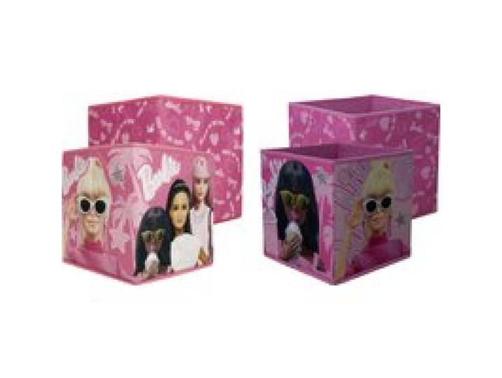 BARBIE Lot de 2 boîtes de rangement, 30 x 30 x 30 cm