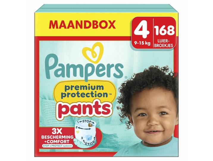 Pampers Premium Protection luierbroekjes maat 4 maandbox – 168 luierbroekjes