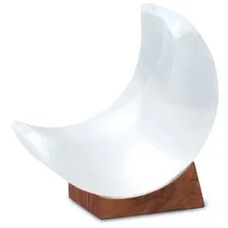USB MOND, White Line, mit Holzsockel, H ca. 12,5 cm