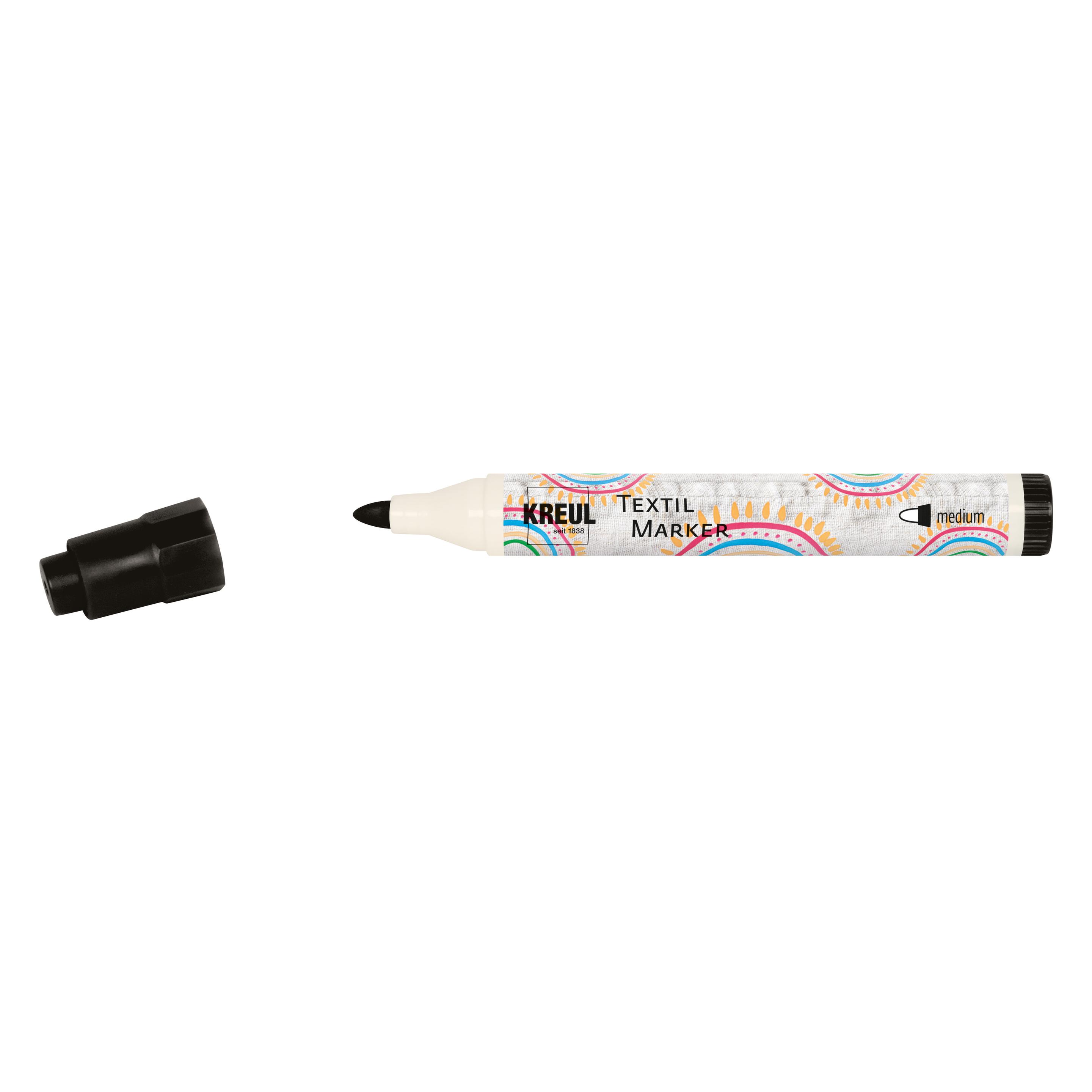 Kreul Textilmarker JAVANA "texi m"x medium", schwarz (1x) (90771)