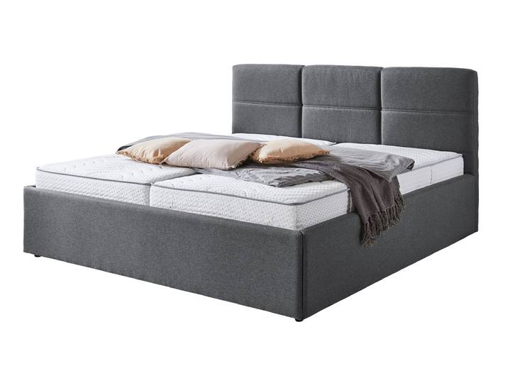 Polsterbett 180 x 200 cm Microfaser grau - DURANGO