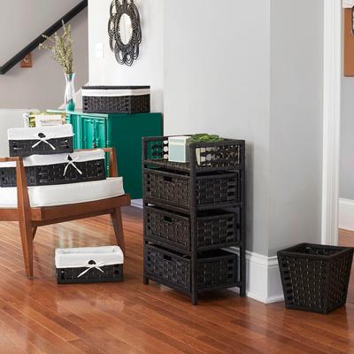 Household Essentials Woven Basket with Lid