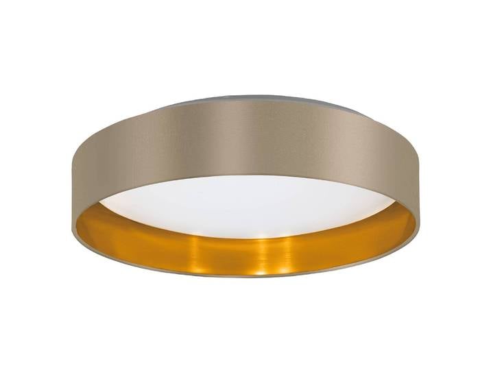 Plafonnier III Ø 38cm Doré Tissu mélangé LED non-remplaçables Module LED