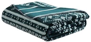 Nautica Printed Plush Fleece Reversible Throw Blanket