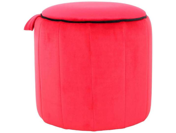 Sitzhocker KAYOOM Hocker Reese, Sitzhocker mit Komfort, samtweiche Oberfläche , rot, B:43cm H:42cm T:43cm, Bezug: 100% Polyester Korpus: Kiefernholz, MDF, Hocker, Sitzhocker, samtweich, dekorativ, detailreich, attraktive Farbgebung