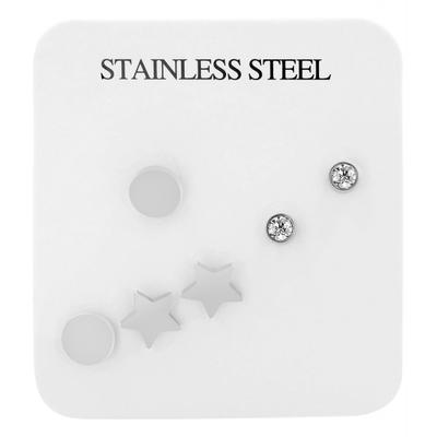 Paar Ohrstecker ADELIA´S "Damen Ohrstecker aus Edelstahl", silber, Ohrringe, Damen, Damen, Edelstahl