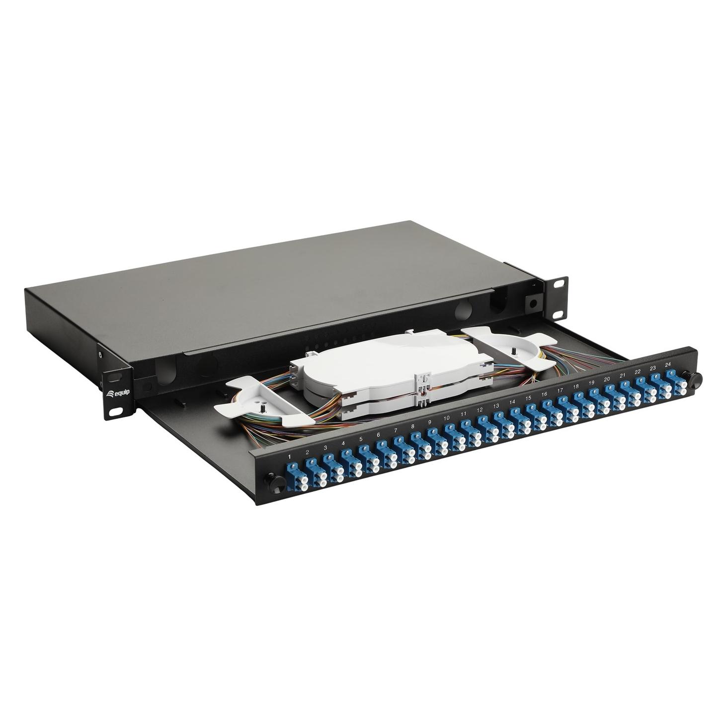 equip LWL-Spleisskasten 24-Port LC-Duplex OS2 1U komplett sw (337210)