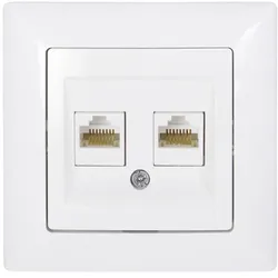 Günsan Visage 2-fach Datenbuchse CAT5e Internet Netzwerk Weiss