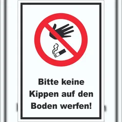 HB-Druck Bitte keine Kippen auf den Boden werfen Aufkleber A1 (594x841mm)