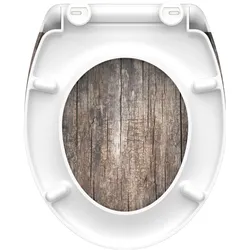 Schütte, WC Deckel, WC Sitz Duroplast WC-Sitz OLD WOOD Absenkautomatik Schnellverschluss Quick Release 82368 Holzoptik