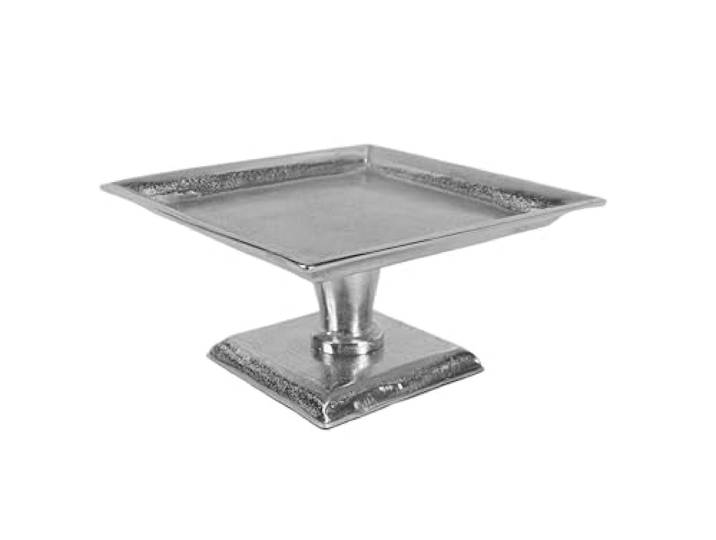 MichaelNoll Etagere Dekoteller Schale - Servierplatte Groß aus Metall Aluminium - Silber Deko Luxus - Tischdeko Hochzeit - Dekoration für Wohnzimmer, Esszimmer oder Küche - 30 cm